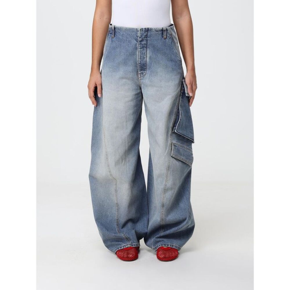 Alai�A Women Alaia Mid-Rise Wide-Leg Cargo Jeans In Cotton Denim